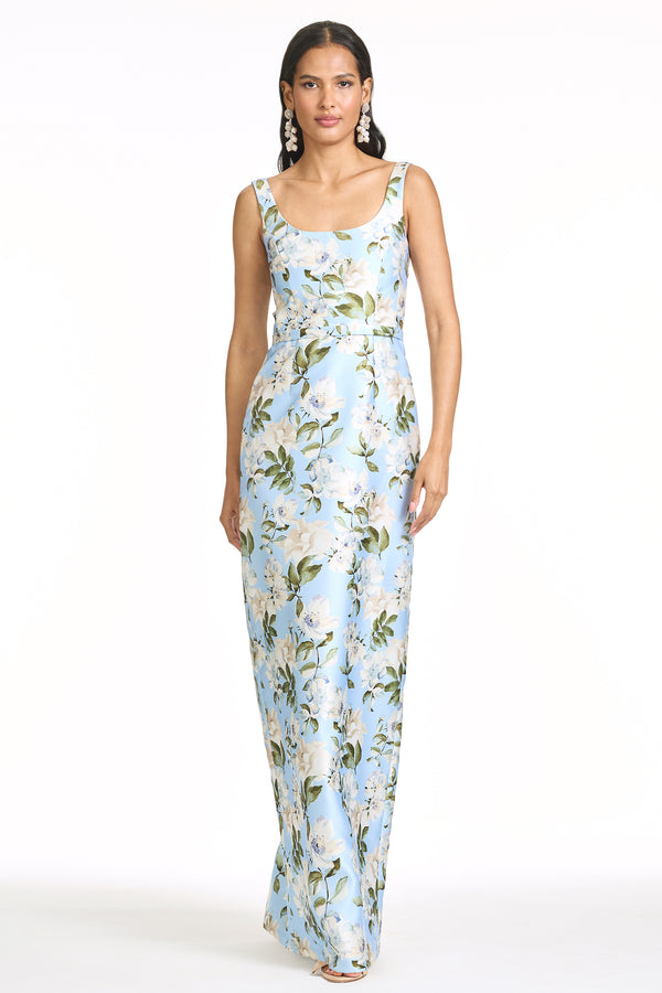 sachin & babi EMBELLISHED LANA GOWN - SKY CAMELLIA