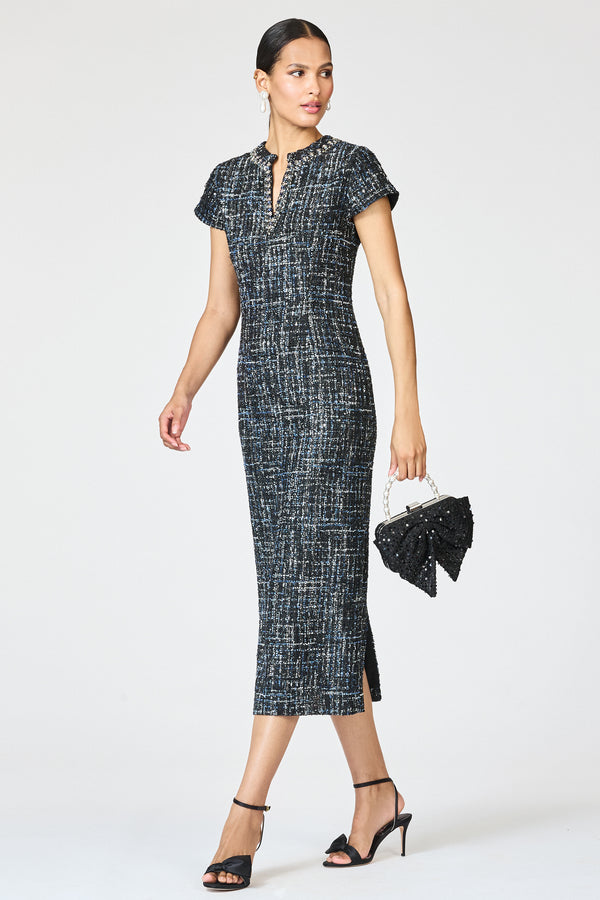 Sachin & Babi EMBELLISHED LIZ DRESS - OBSIDIAN FROST