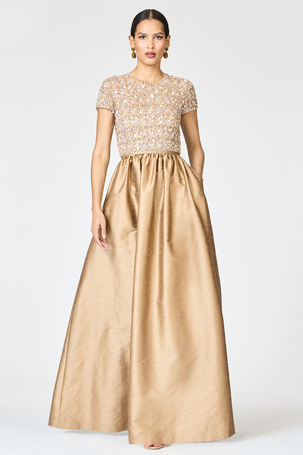 Sachin & Babi EMBELLISHED LONDON GOWN - CAFE
