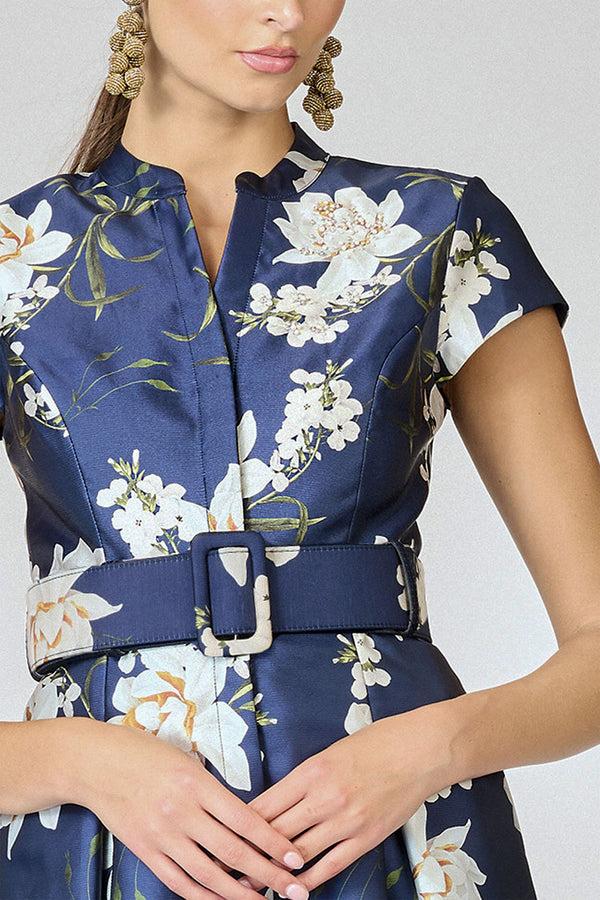 Sachin & Babi EMBELLISHED MARTA GOWN - NAVY NARCISSUS