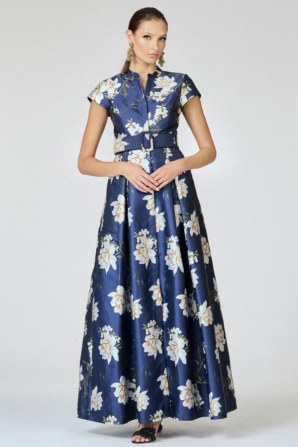 sachin & babi EMBELLISHED MARTA GOWN - NAVY NARCISSUS