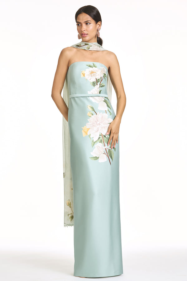 Sachin & Babi EMBELLISHED SOPHIA GOWN - CELADON FLORAL