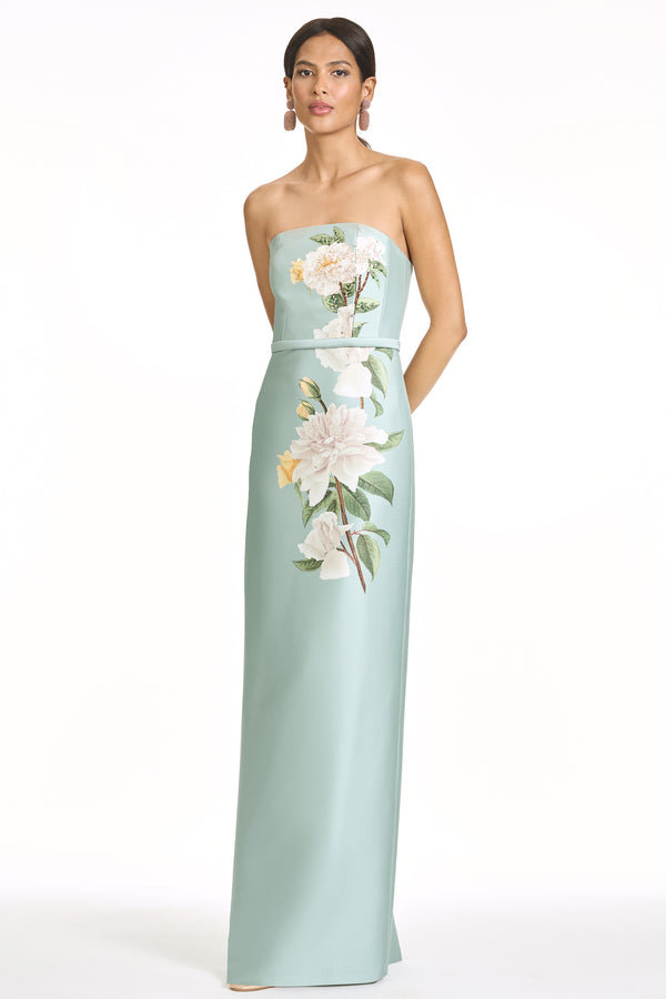 sachin & babi EMBELLISHED SOPHIA GOWN - CELADON FLORAL