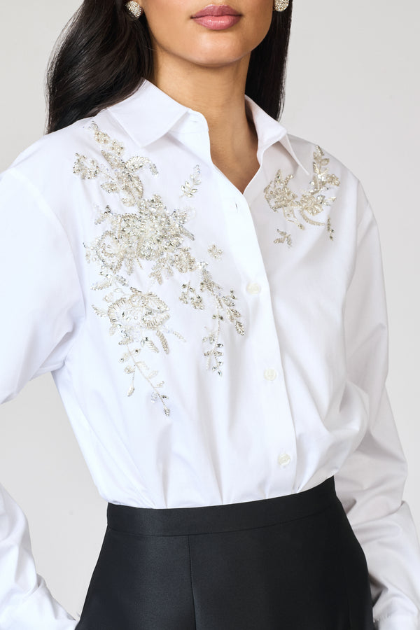 sachin & babi EMBELLISHED TATIA TOP - WHITE
