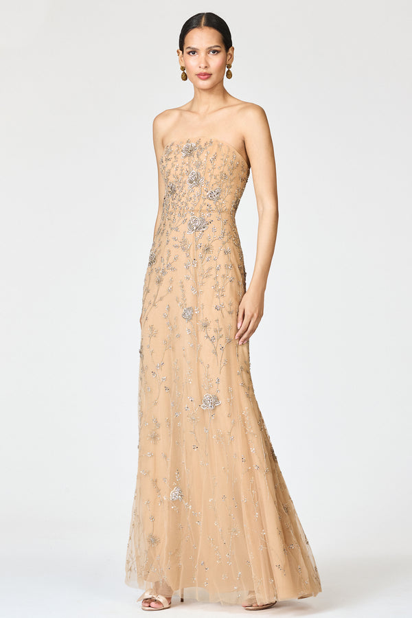 Sachin & Babi EMBELLISHED VIENNA GOWN - FAWN