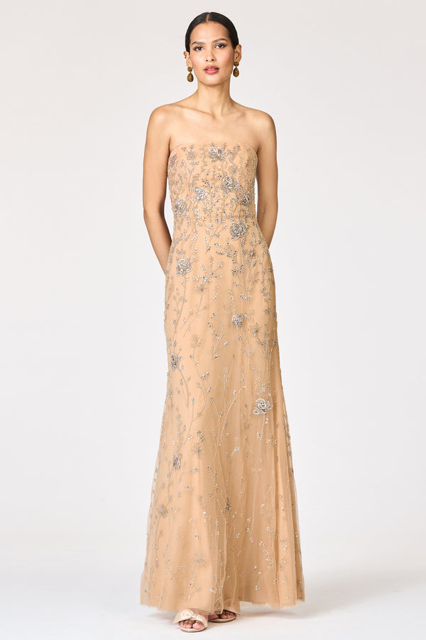 Sachin & Babi EMBELLISHED VIENNA GOWN - FAWN