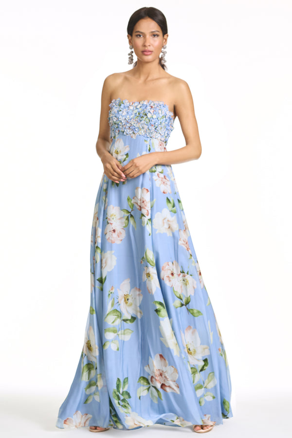 sachin & babi EMBROIDERED AMES GOWN - TWILIGHT PETALS