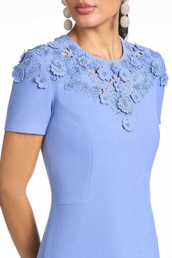 Sachin & Babi EMBROIDERED ARUNA GOWN - DEEP PERIWINKLE