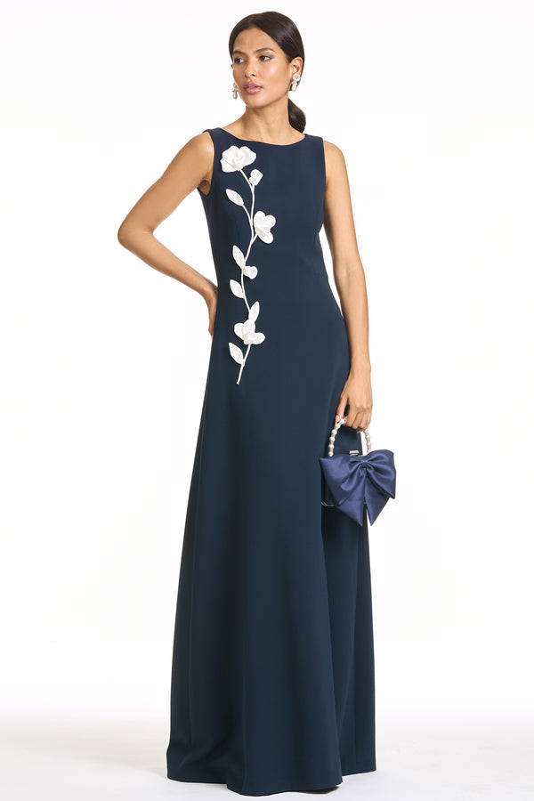 sachin & babi EMBROIDERED DENEE GOWN - MIDNIGHT