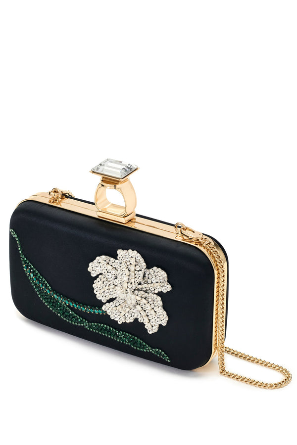 Sachin & Babi EMBROIDERED ON THE ROCKS CLUTCH - BLACK
