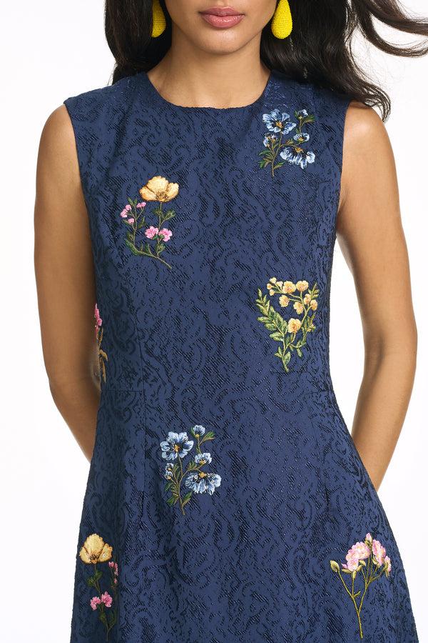 Sachin & Babi EMBROIDERED RANI GOWN - MIDNIGHT