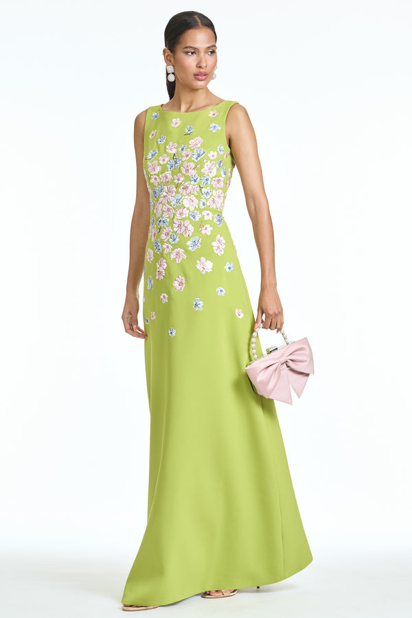 Sachin & Babi EMBROIDERED RAZIA GOWN - PERIDOT