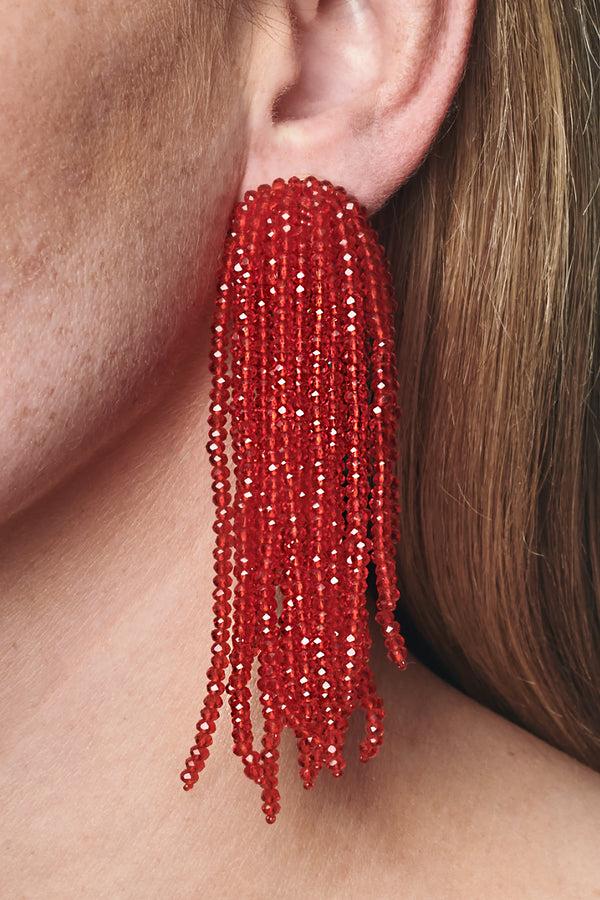 sachin & babi FOUNTAIN EARRINGS - CHILI RED