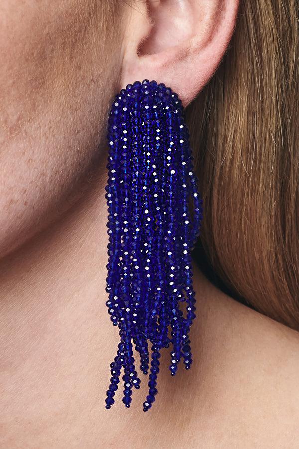 sachin & babi FOUNTAIN EARRINGS - COBALT