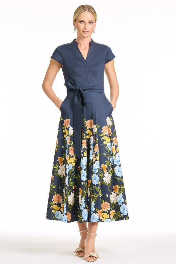 sachin & babi GANIKA DRESS - NAVY WILDFLOWERS DEGRADE