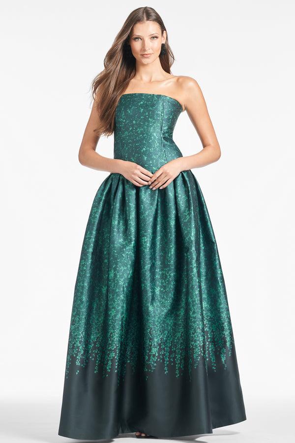 Sachin & Babi Georgina Gown - Emerald Wisteria