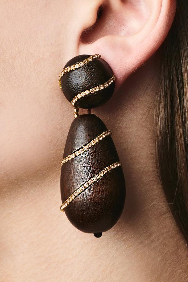 sachin & babi HUDSON EARRINGS - ROBLE WOOD/CHAMPAGNE