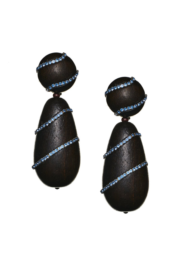 sachin & babi HUDSON EARRINGS - ROBLE WOOD/ICE BLUE
