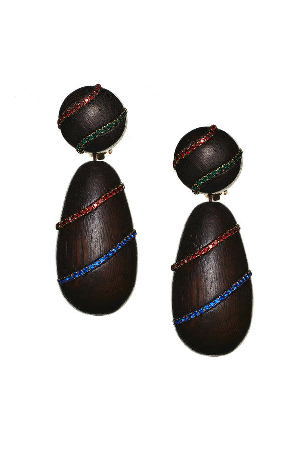 Sachin & Babi HUDSON EARRINGS - ROBLE WOOD/MULTI
