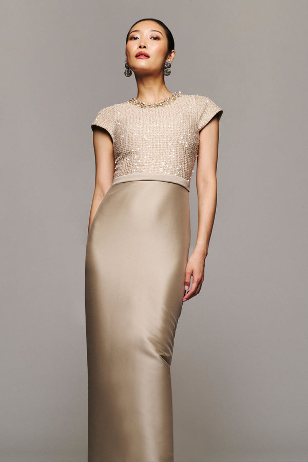 Sachin & Babi ISLA GOWN - DUNE/PEWTER