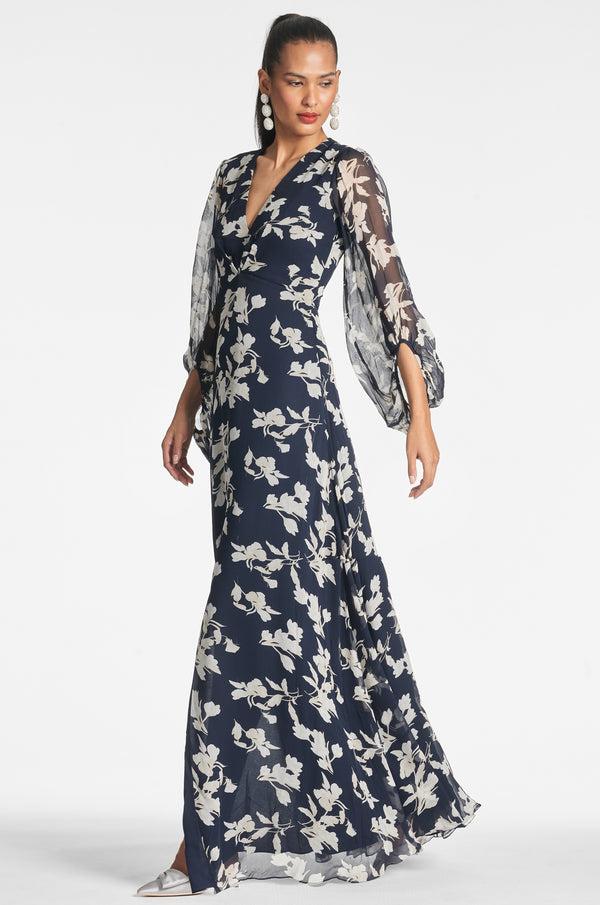 Sachin & Babi Jenny Gown - Navy Venetia Petal