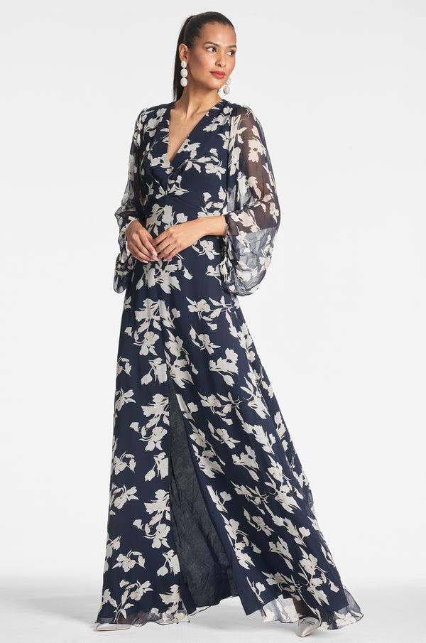 sachin & babi Jenny Gown - Navy Venetia Petal