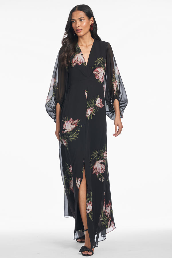 Sachin & Babi Jenny Gown - Noir Blossom