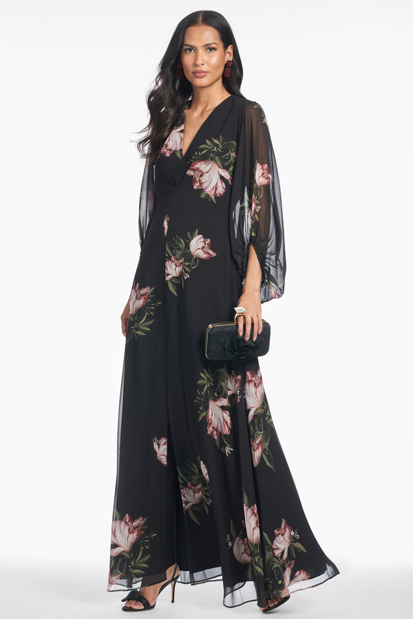sachin & babi Jenny Gown - Noir Blossom