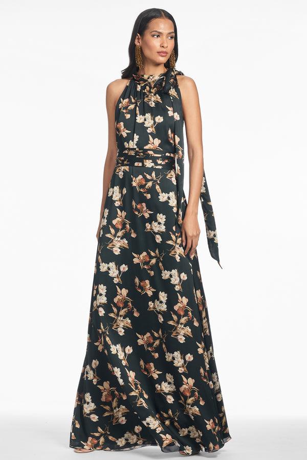 sachin & babi Kayla Gown - Black Venetia Petal