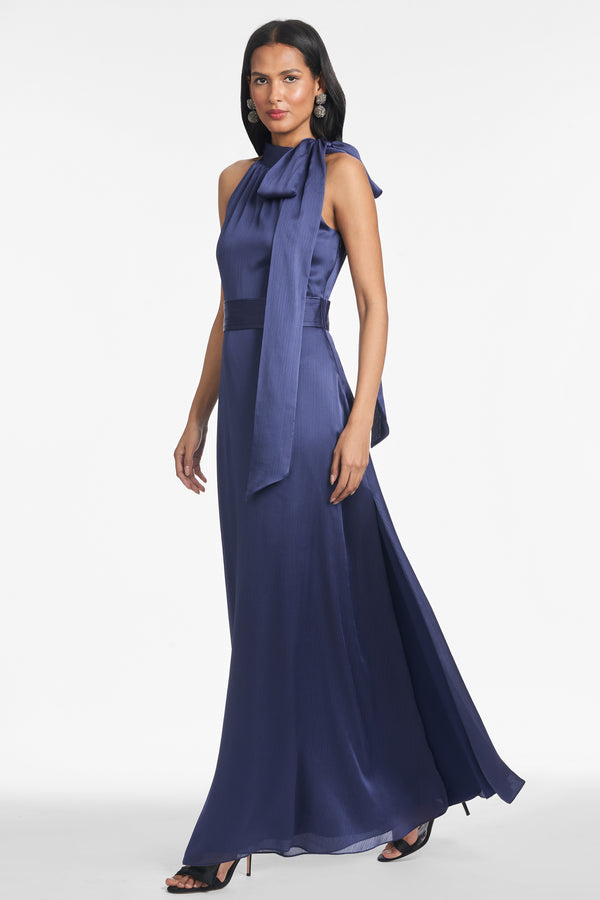 Sachin & Babi Kayla Gown - Deep Cobalt