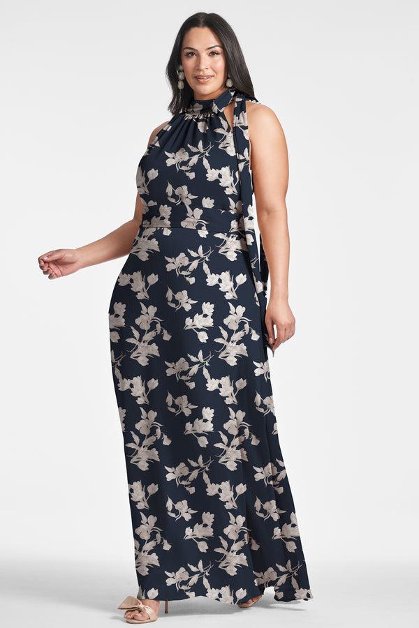 Sachin & Babi Kayla Gown - Navy Venetia Petal