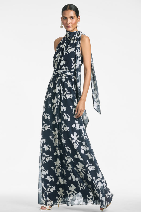 sachin & babi Kayla Gown - Navy Venetia Petal