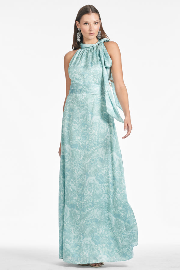 Sachin & Babi Kayla Gown - Sage Painted Floral