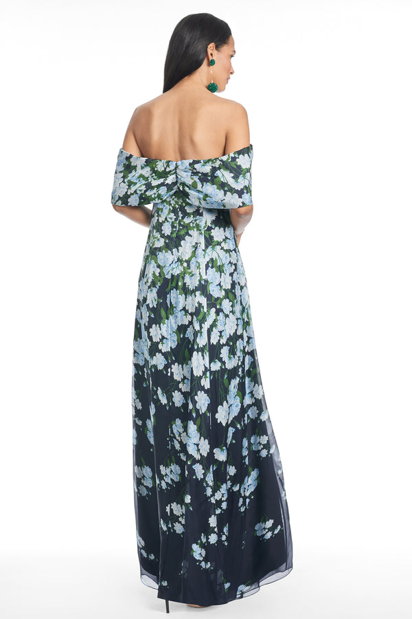 Sachin & Babi KENNEDY GOWN - NAVY DEGRADE FLORALS