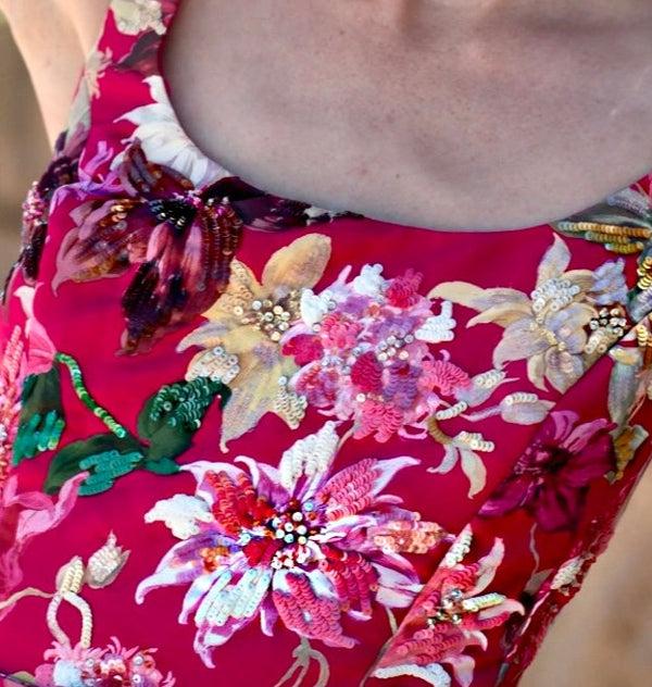 Sachin & Babi Lana Gown - Deep Pink Dahlia - Final Sale