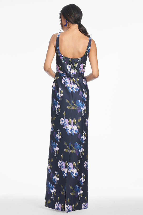 Sachin & Babi Lana Gown - Midnight Corsage - Final Sale