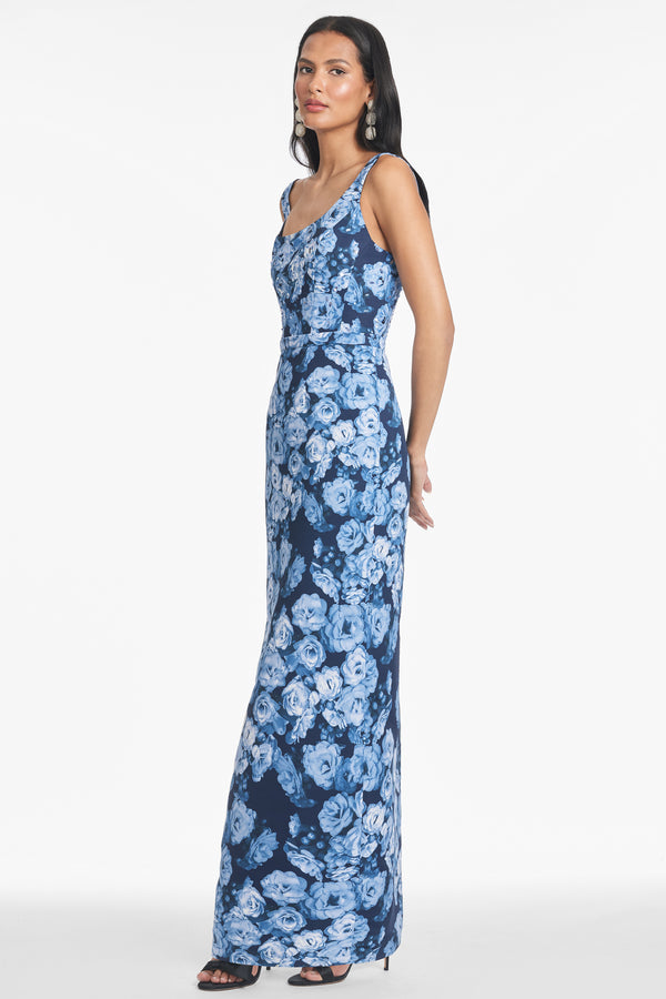 Sachin & Babi LANA GOWN - WILD SAPPHIRE ROSES