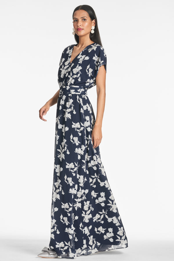 Sachin & Babi Leah Gown - Navy Venetia Petal