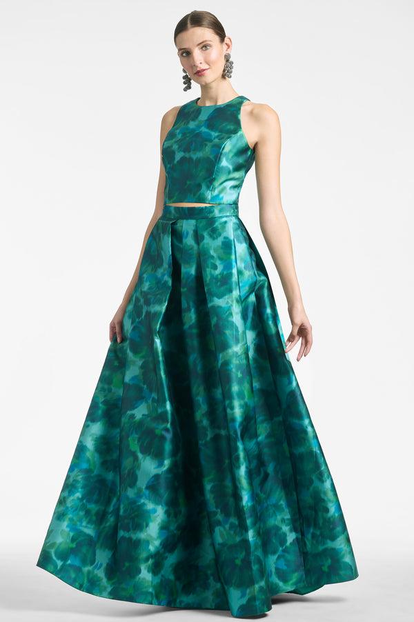 Sachin & Babi Lexie Top - Emerald Watercolor Floral