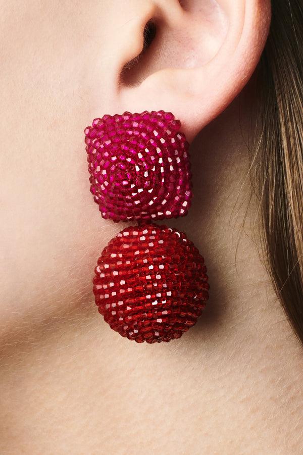 sachin & babi LYDIA EARRINGS - RASPBERRY/RUBY