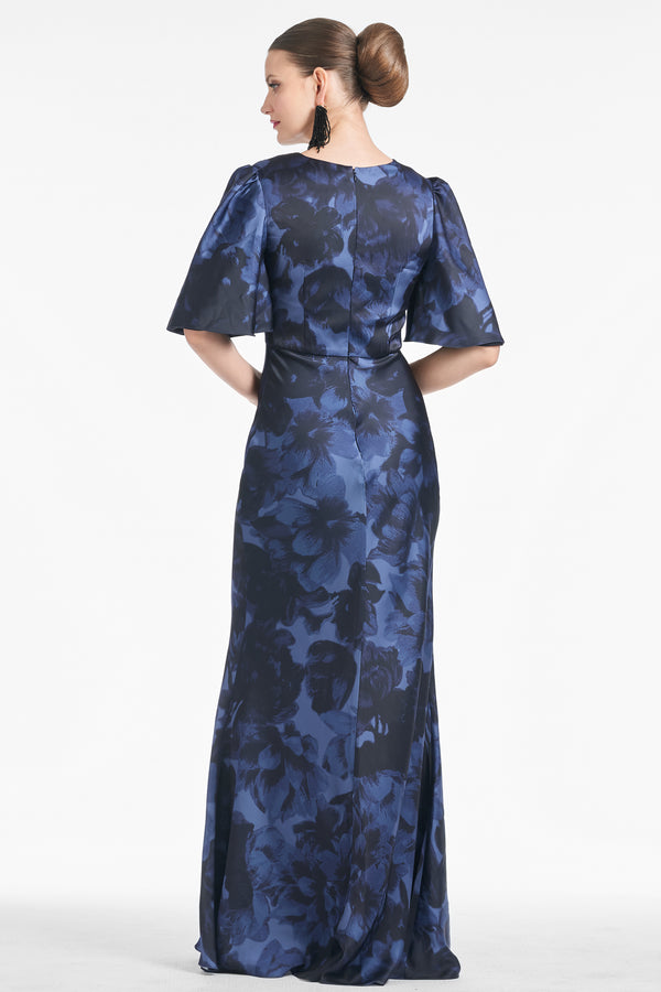 Sachin & Babi Mae Gown - Deep Ocean Bouquet