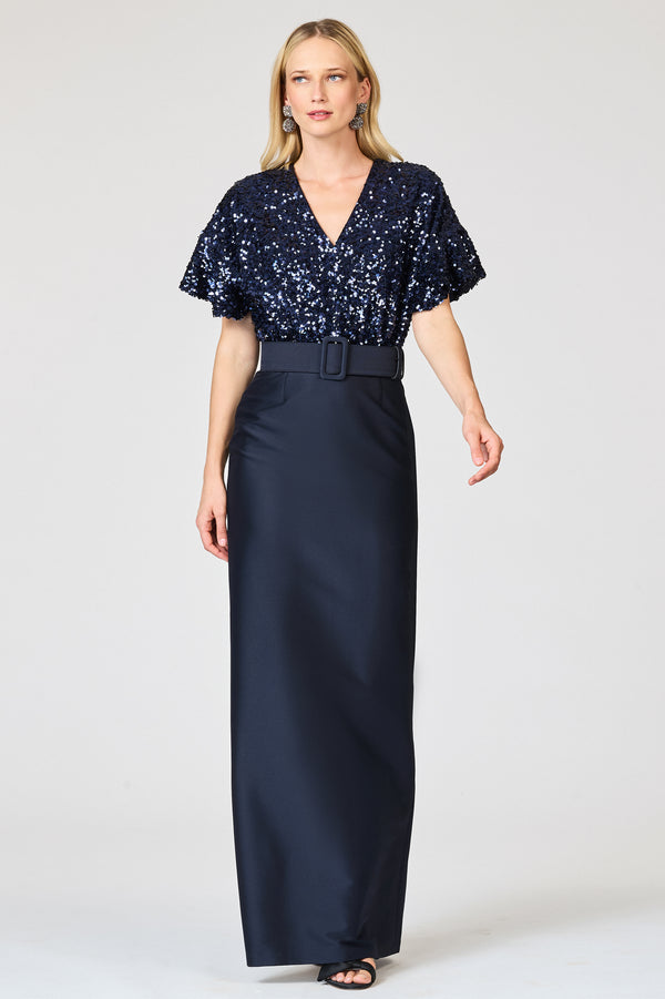 sachin & babi MARLENE GOWN - MIDNIGHT