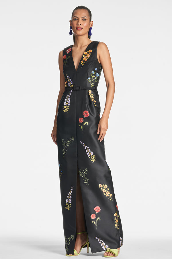 sachin & babi Marsden Gown - Noir Bouquet