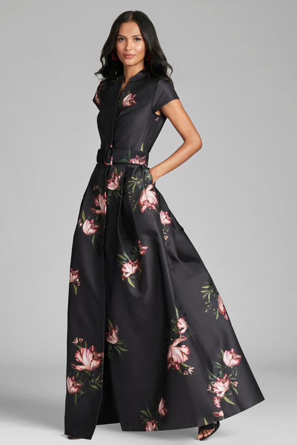 sachin & babi Marta Gown - Noir Blossom