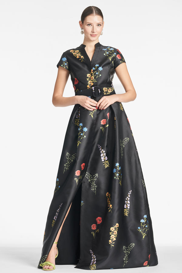 Sachin & Babi Marta Gown - Noir Bouquet