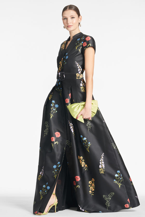 Sachin & Babi Marta Gown - Noir Bouquet