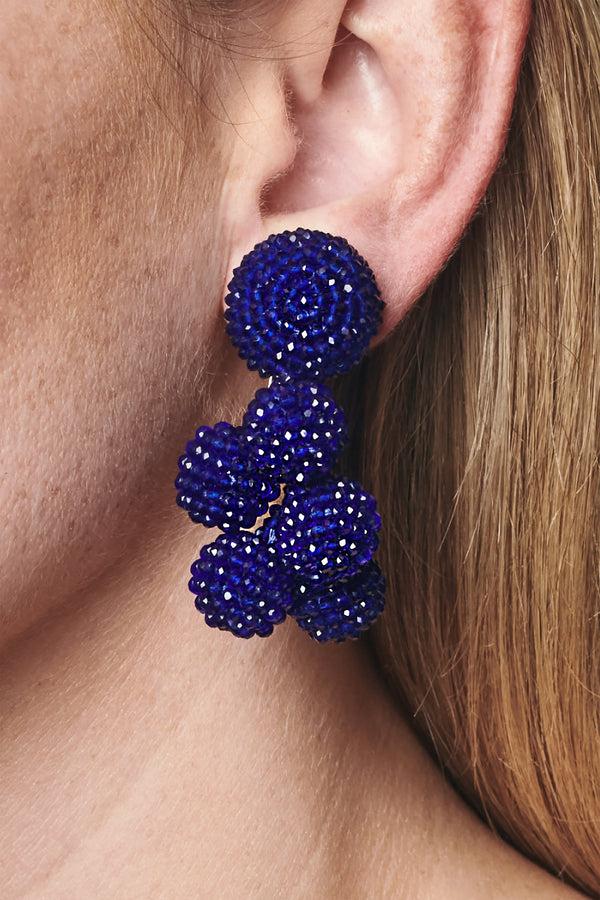 sachin & babi MINI COCONUTS EARRINGS - COBALT