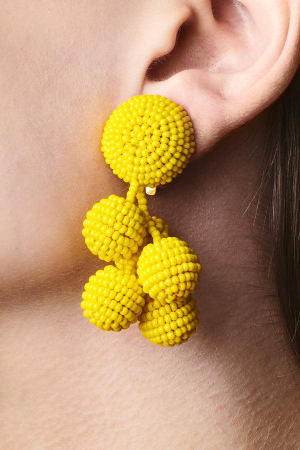 sachin & babi MINI COCONUTS EARRINGS - GOLDEN ROD