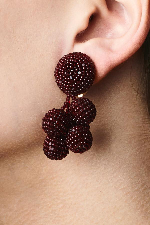 sachin & babi MINI COCONUTS EARRINGS - MERLOT