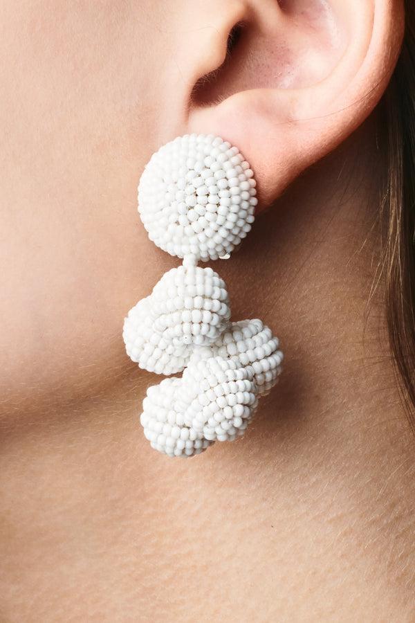 sachin & babi MINI COCONUTS EARRINGS - WHITE